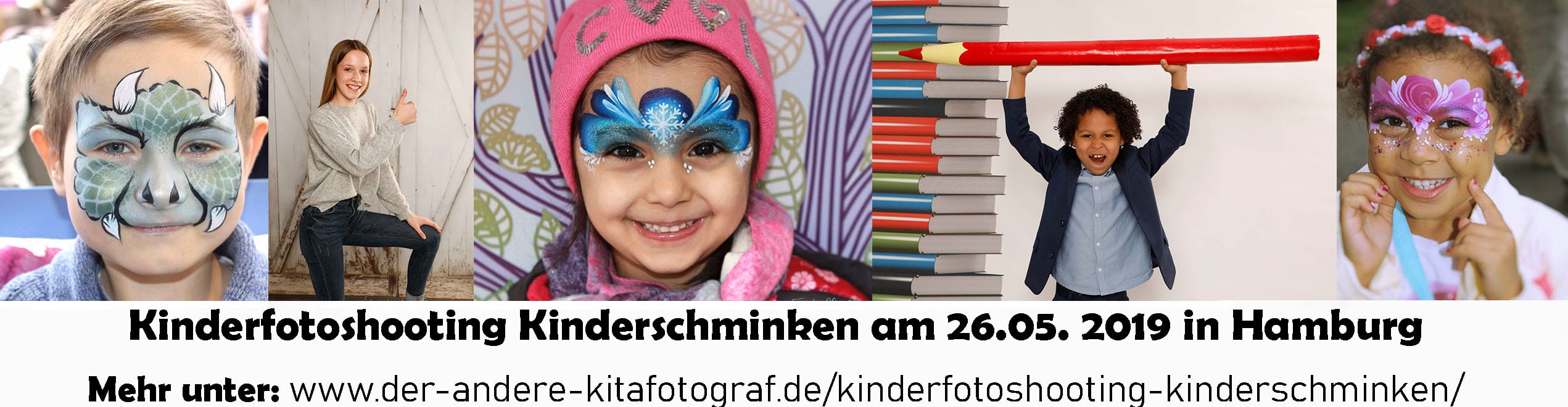 Kinderfotoshooting Kinderschminken in Hamburg
